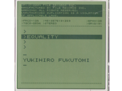 Yukihiro Fukutomi [ equality ] CD / DJ / Electronica