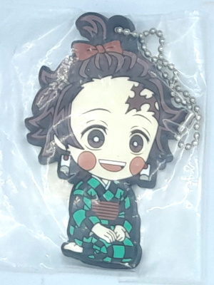 [ Demon Slayer Rubber Key Chain TANJIRO KAMADO Girly Ver. ]